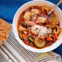 Permalink to: Italian Sausage Tortellini Soup tortellini soup top view thumb