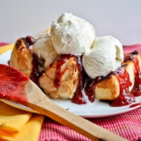 Permalink to: Grilled Angel Food Cake with Strawberry Rhubarb Compote angel-food-with-rhubarb-sauce-thumb