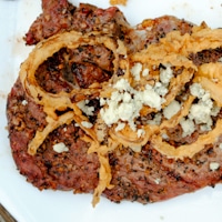 Permalink to: Grilled Ribeye with Blue Cheese and Homemade French Fried Onions ribeye-thumb
