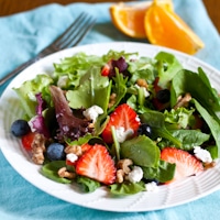 Permalink to: Summer Berry Salad with Roasted Walnuts, Goat Cheese, and Orange Vinaigrette berry salad thumb