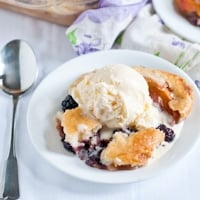 Permalink to: Blackberry Peach Cobbler for #SundaySupper peach cobbler thumb