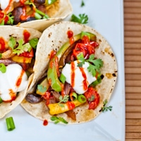 Permalink to: Sweet and Spicy Asian Veggie Tacos asian veggie taco thumb