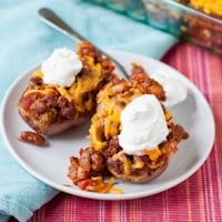 Permalink to: Twice Baked Chili Cheese Potatoes #SundaySupper Twice Baked Chili Cheese Potatoes thumb