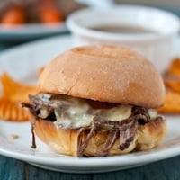 Permalink to: Slow Cooker Beef Brisket French Dip Sandwiches #SundaySupper brisket thumb
