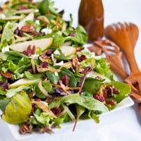 Permalink to: Caramelized Onion, Pear, and Goat Cheese Salad with Maple Vinaigrette pear salad 200